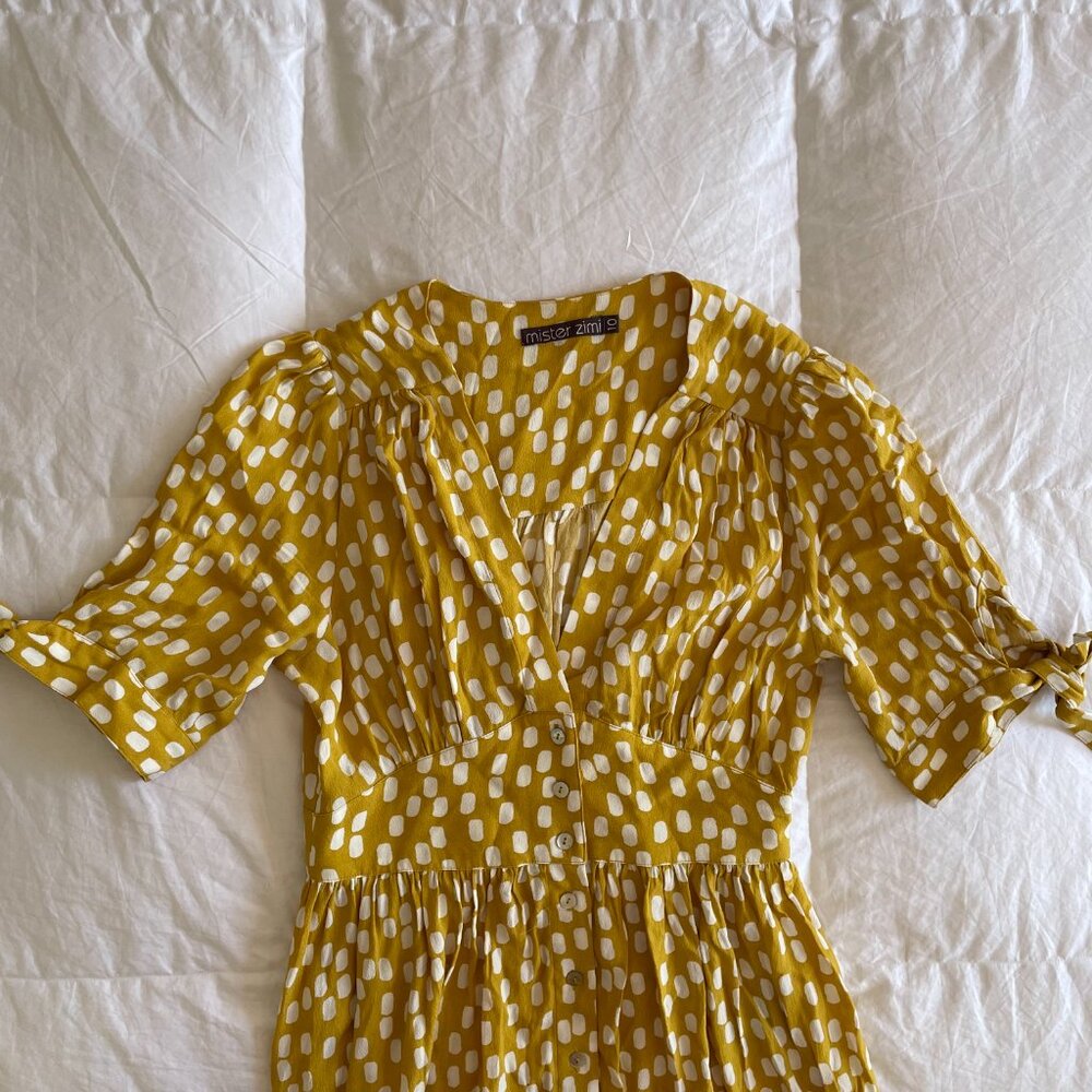 Mister Zimi Saskia Dress In Chartreuse sz 10 - Picture 5 of 8